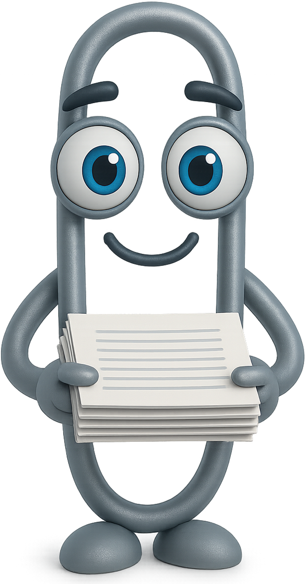 Clips 3d segurando papéis